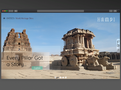 Hampi- UNESCO World Heritage Site app illustration ui uidesign ux xddailychallenge