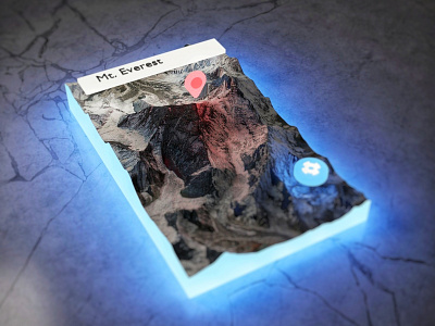 Mt. Everest - Night | Blender 3d art ar art artwork blender blender 3d blender3d c4d maps mixed reality navigation virtual reality