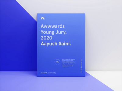 Awwwards Young Jury 2020 achievement awwwards certificate design designer product design young jury