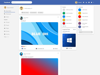 Facebook Material Design | Redesign Concept