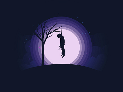 Dead Dreams boy horror illustration illustrator moon photoshop suicide tree vector wallpaper