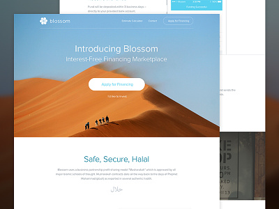 Blossom homepage update finance fintech landing ui user interface visual design web design