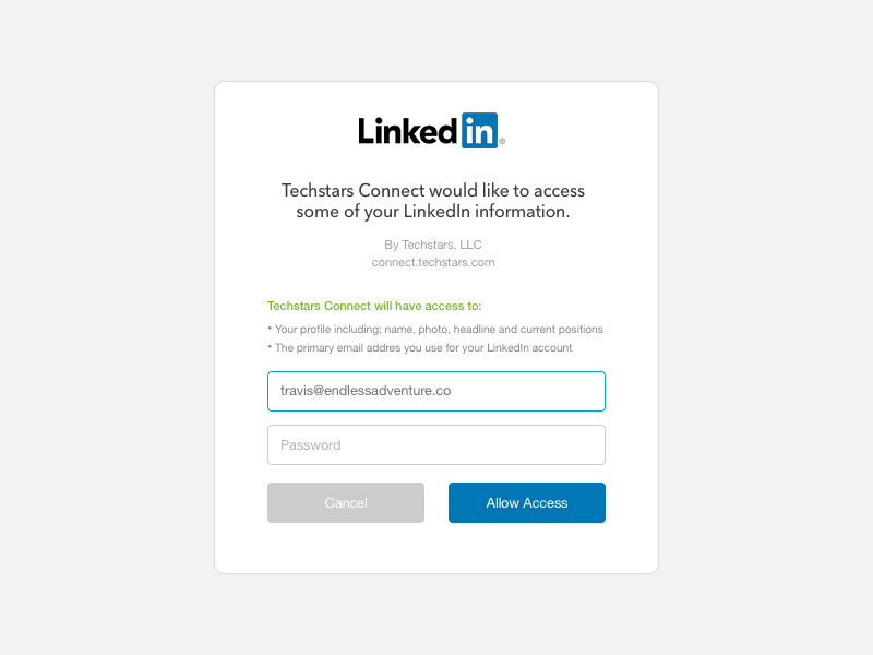 Linkedin login