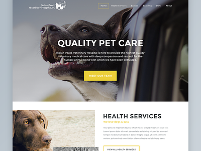 Indian Peaks Veterinary Hospital Preview animals blog pets ui veterinary web design webdesign