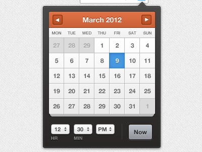 Calendar by Travis Silverman on Dribbble