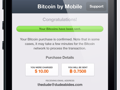 Bitcoin iPhone App UI