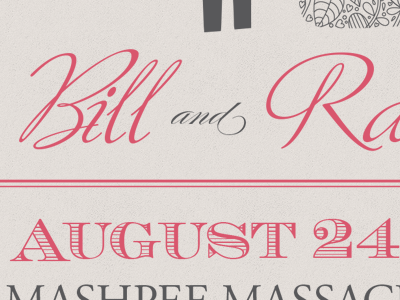 Save the Date invitation script typography wedding