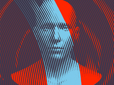 Spiral face illustration line art vector