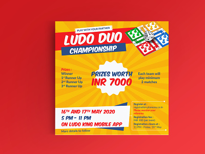 Ludo Duo Championship, Ahmedabad (India) ahmedabad competition einvitation einvite graphicdesign gujarat india jaipur navojuno poster poster design rajasthan