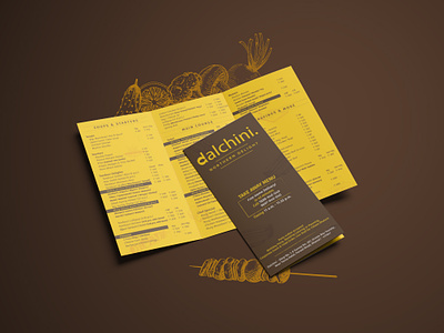 Dalchini Restaurant illustrator indesign india media menu menu card menu design print publication publication design pune restaurant takeaway