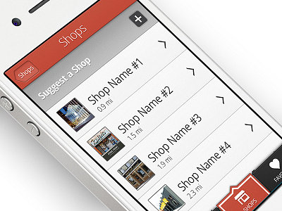 iPhone App Design Alternate app grey ios iphone joel ferrell list list view red tab bar tabs