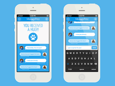 Messagepetz iPhone blue chat ios iphone message messages messaging white