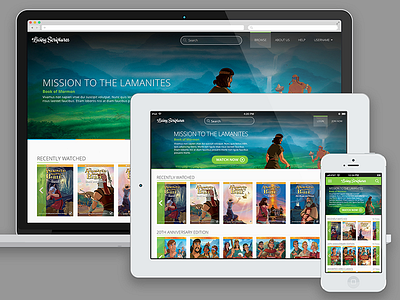 Living Scriptures Streaming carousel green ios ipad iphone joel ferrell responsive video web web app