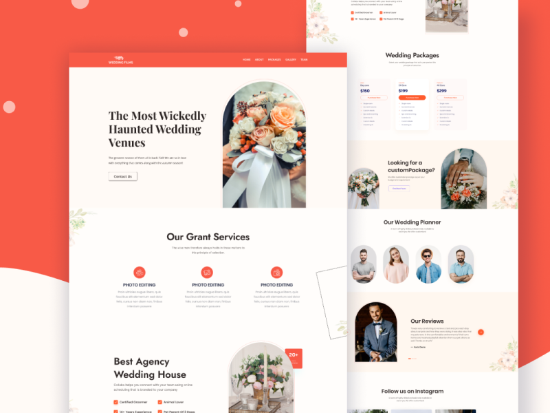 Wedding Planner Landing Page by Farzana Akter on Dribbble