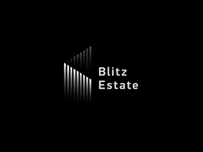 Blitz Estate branding estates geometric gradient gray grayscale house identity logo property realty shadow vector