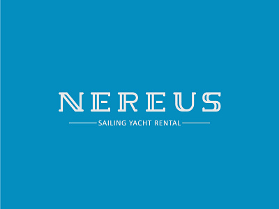 NEREUS. Unique font design flat identity lettering logo nereus oceans rent rentals sail sailing sea typeface unique font yacht yachting