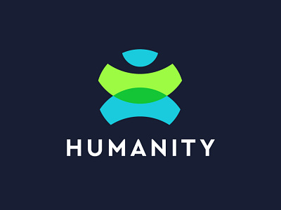 HUMANITY - logo design branding design flat geometric human identity logo modern