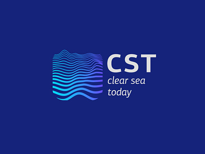 CST - logo design branding clean cleansea design flat identity logo ocean sea vector water waves