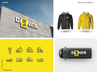 Digner - branding brandbook branding car graphic design identity logo rent special equipment uniform