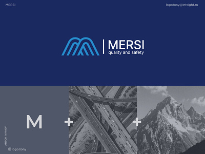 MERSI - logo design branding drive letter logo m logo mountains resort road tourism travel way