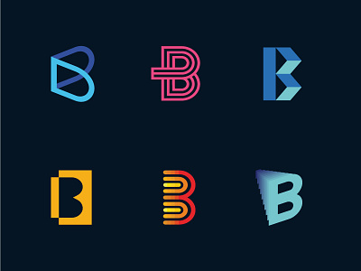 B monograms b logo branding experience flat icon set identity lettering monobram monogram logo pack set simple sketch ui variable visual identity