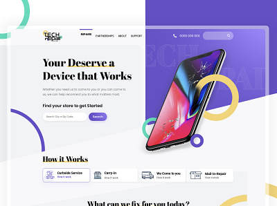 TechRepair Center landing page design creative design landing page design landingpage mobilerepair uidesign webdesign