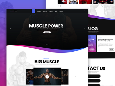 MUSCLE POWER template design bodybuilding creative design fitness musclepower template design ui web webdesign