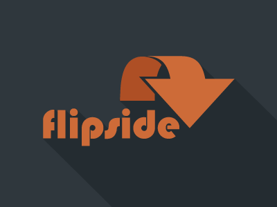 Flipside logo dark blue flat design logo orange