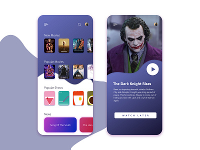 Movie App android app branding color design dribble illustration interaction design joker movie ui uidesign ux uxdesign