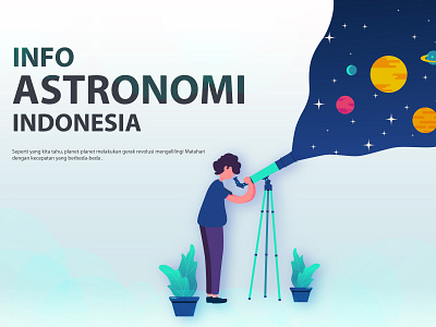 astronomi 2d astronomi custom art custom illustration design flat illustration illustration art teleskop vector web design