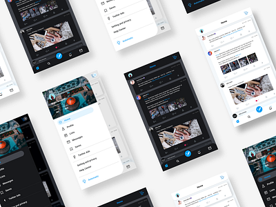 Twitter Redesign adobe adobe xd clean dark dark mode illustrator interface redesign twitter ui ux uxui