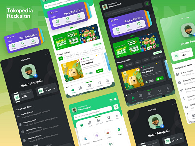 Tokopedia Redesign account adobe xd dark mode e commerce e money gojek home mobile money ovo profile profile design redesign tokopedia tokopedia redesign tokped tokped redesign