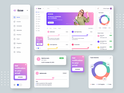 Course Dashboard animation class clean college course dashboard education elearning learn learning lesson live minimalist online study prototype school study ui ui design ui ux