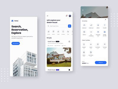 Properties & Travel App animation booking booking app buy explore flight home hotel app house minimalist property real estate rent travel travel app travel booking trip ui ux vacation