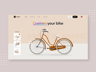 E-Commerce Bike Builder animation bike custom e-commerce marketplace minimalist online shop online shopiing online store product shop ui ux website