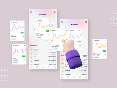 Swiping Gesture animation clean crypto cryptocurrency design gesture hand interaction minimalist mobile swipe swiping ui ux