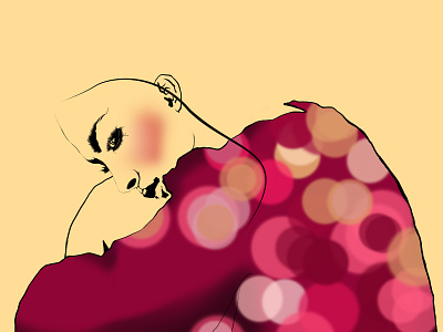 Day Dream design fashion illustration line art photoshop raster red wacom intuos