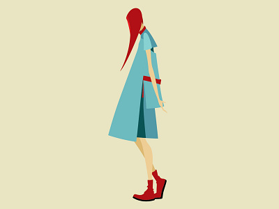 Figure 52 design dress fashion illustration red shoe solid color vector