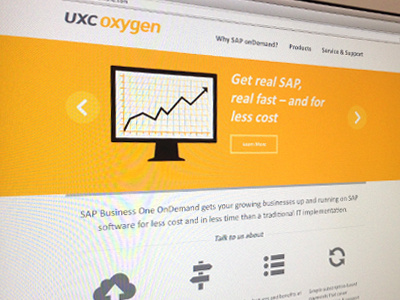UXC Oxygen OnDemand analytics calibri sap software yellow