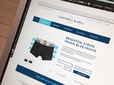 Campbell & Hall blue brandon grotesque mens fashion underwear
