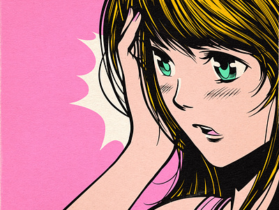 Pop ! anime design girl graphic illustration japan japanese manga paiheme paihemestudio pop retro retro design vintage