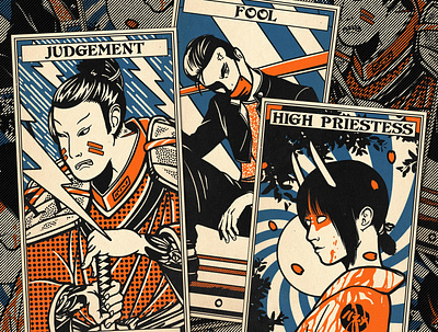 Tarot Cards ! card deck card design cards design graphic illustration japan japanese manga paiheme paihemestudio playing card playingcards retro retro design tarot vintage