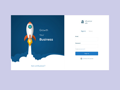 Design login page 'influencer ads' Project