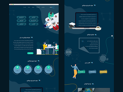 طراحی تم دارک لندینگ نتران (Dark theme landing of netran)