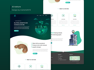 AI Nature Project branding design home home page homepage index main page ui ux web website