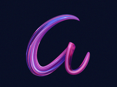 Letter A 3D 3d letter 3d typography brush letter brush strokes c4d colorful first render inspiration letter a lettering maxon neon render typography