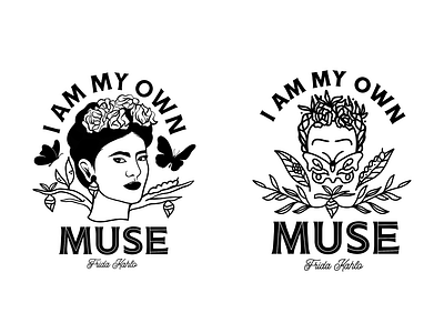 Muse artowork branch butterfly caterpillar cycle design eggs flowers frida hair haircut kahlo line art muse portrait procreate quote roses t shirt woman