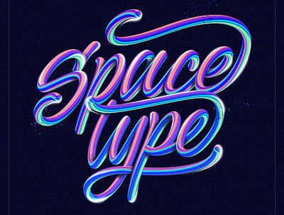 Space Type 3dart 3dtype calligraphy color palette colorful distressed flowing handdrawn handlettering lettering letters lightning line art logo lollipop space type typography typostrate vibrant