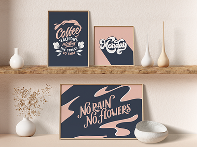 Lettering Prints abstract aesthetic christmas gift coffee lover contrast details floral flowers handdrawn inspiring lettering monday motivation poster print print mockup procreate shadow type