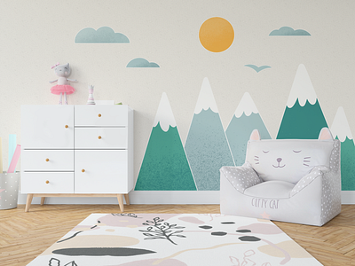 Wall Decals baby business children cute decal freepik gift illustration interior kid minimal mountain nursery pack room simplistic sticker tapestry wall wall art